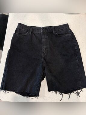 Taylor Made High-Rise Black Denim Cutoff Shorts